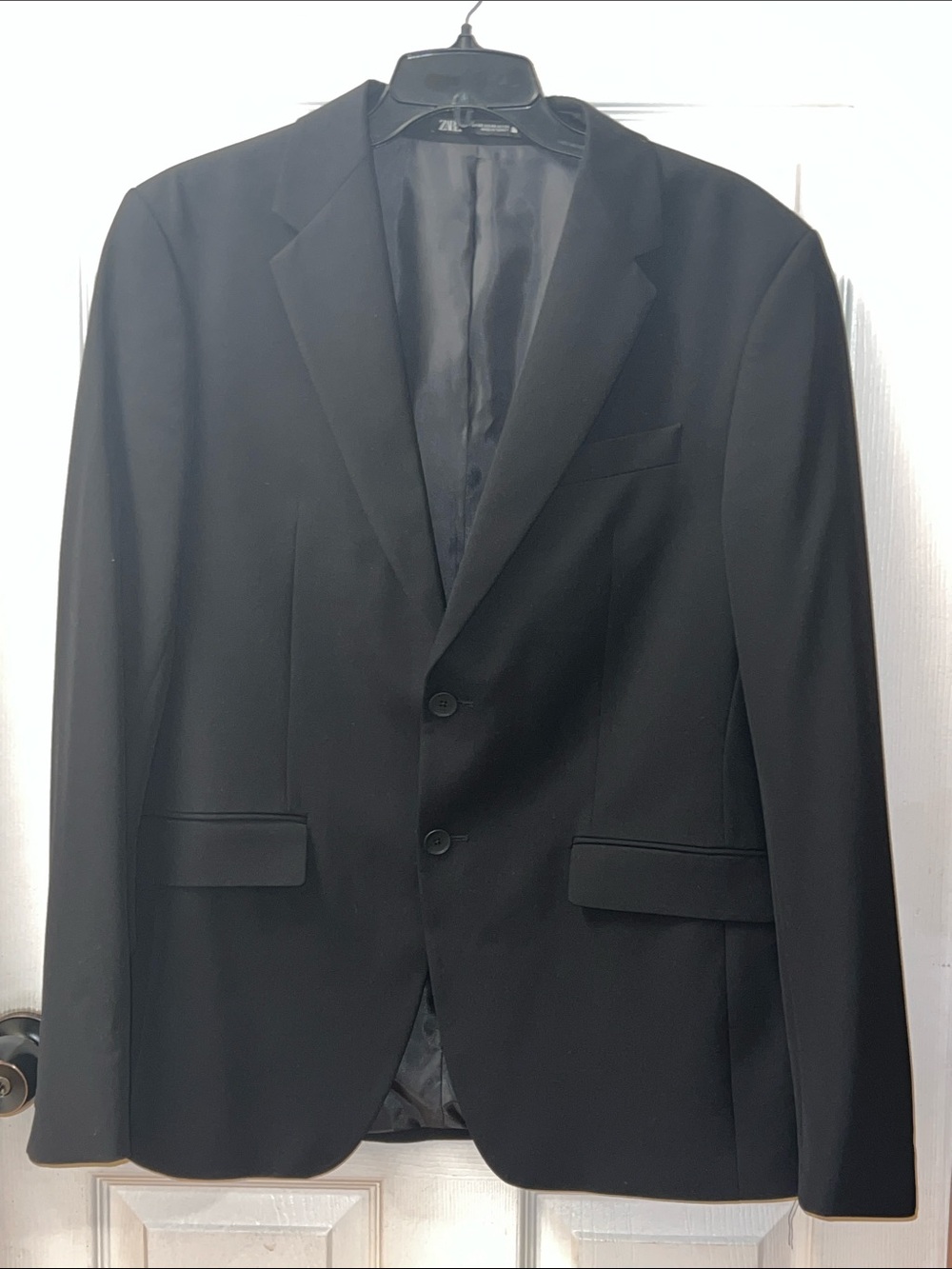 Zara Men Black Classic Two-Button Suit Jacket